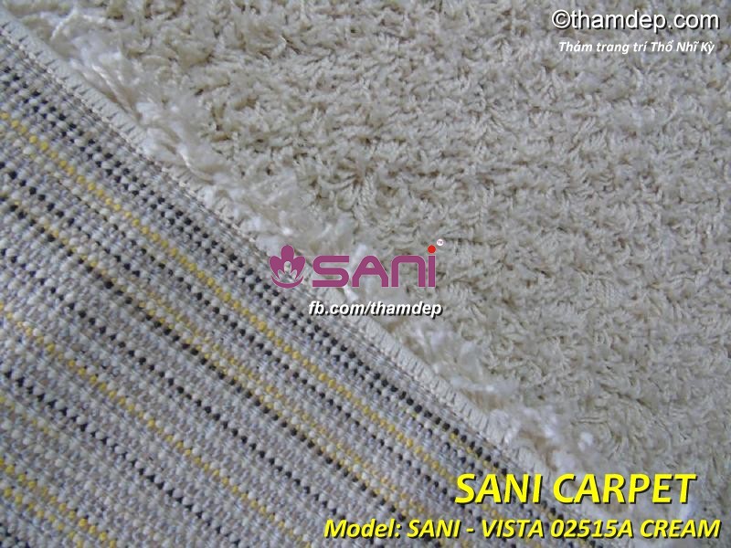Tấm thảm trải phòng khách, phòng ngủ tuyệt sang vista 02515a cream de tham thi nhi ky