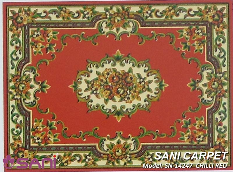 Thảm hoa văn giá rẻ Prie - SN tham hoa van gia re precle sani 14247 chilli red