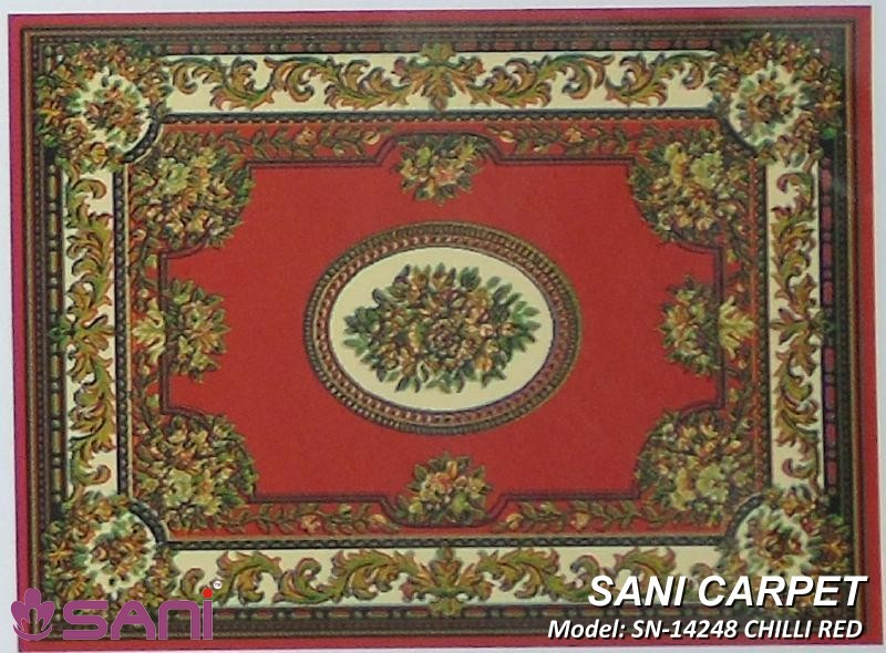 Thảm hoa văn giá rẻ Prie - SN tham hoa van gia re precle sani 14248 chilli red