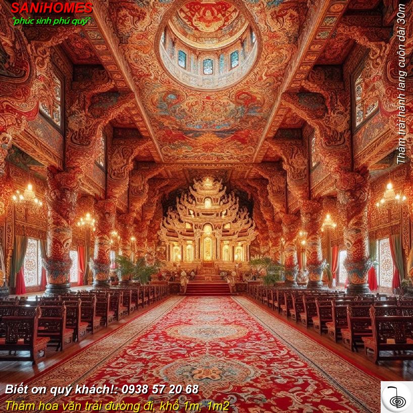 tham trai trang tri loi di trong nha tho cong giao