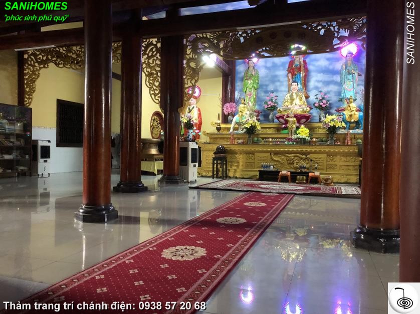 Thảm trải chính điện tam bảo không gian nhà chùa tham chanh dien chua tan hoa binh duong 92
