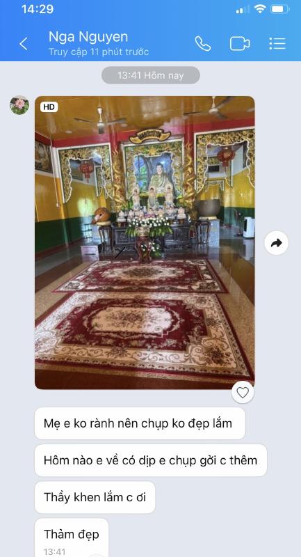QUý khách hài lòng mẫu thảm trải chánh điện lạy Phật