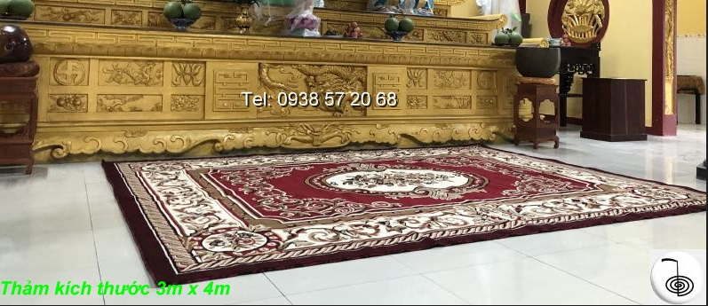 Thảm tấm trải không gian lạy Phật chánh điện tam bảo Bình Dương