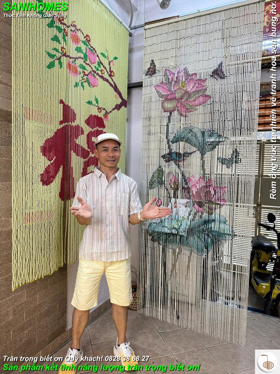 rem ong truc ve tranh hoa sen bung no don xuan moi binh ngho 3