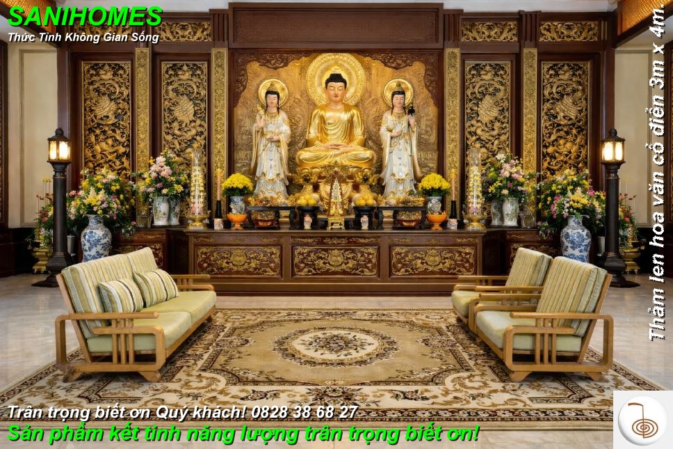 Thảm len mịn hoa văn cao cấp