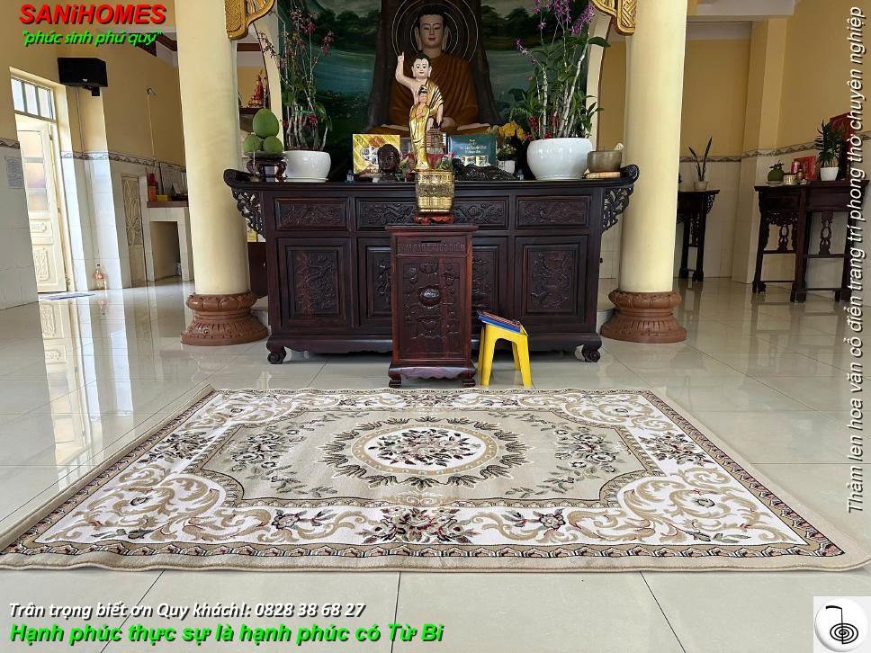 tham trai trang tri chan dien truoc ban tho duc phat 04